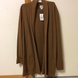 Chocolate brown J Crew cardicoat, never worn, NWT